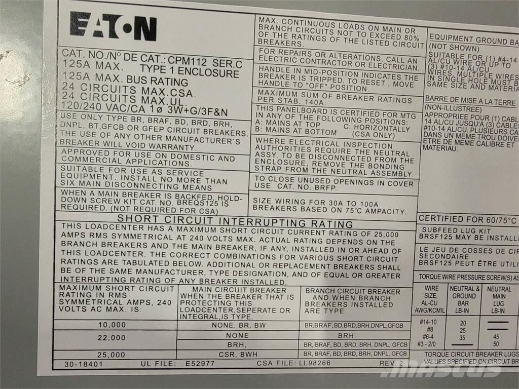 Eaton PM112 Stavebnictví - ostatní