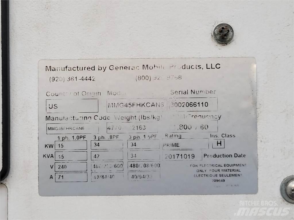 Generac MMG45FHKCAN6 Naftové generátory