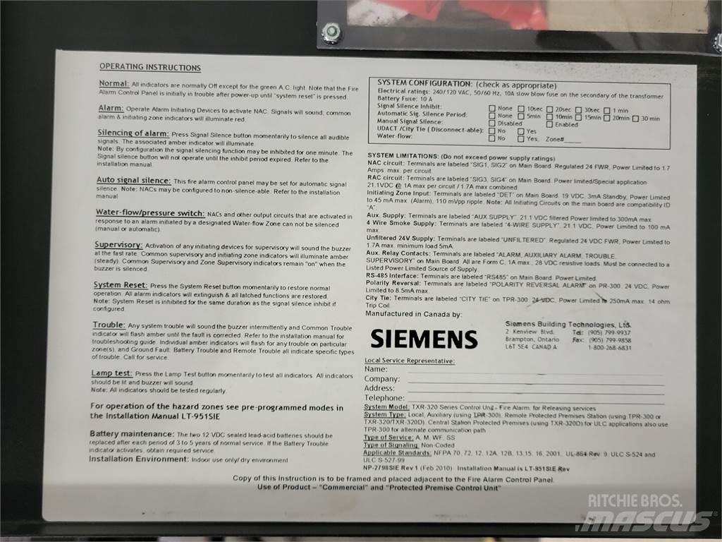 Siemens TXR-320 Stavebnictví - ostatní