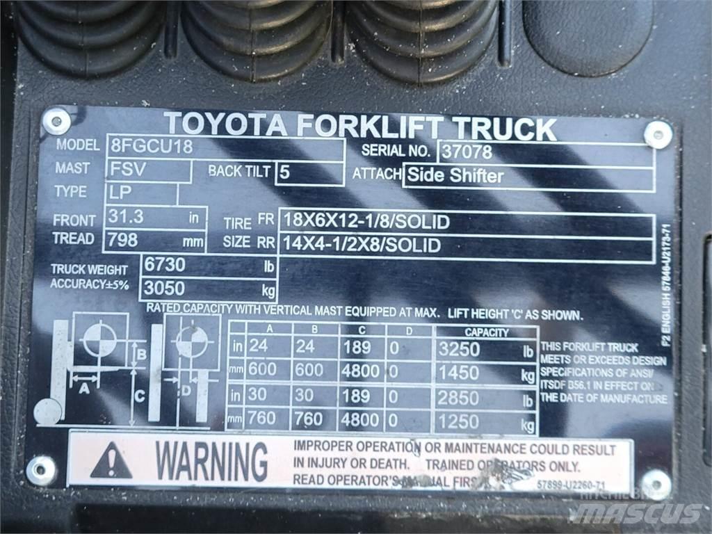 Toyota 8FGCU18 Stavebnictví - ostatní