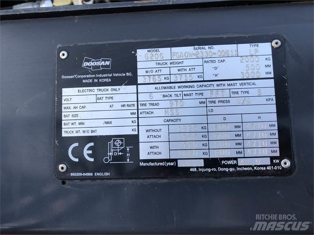 Doosan G20GX Další