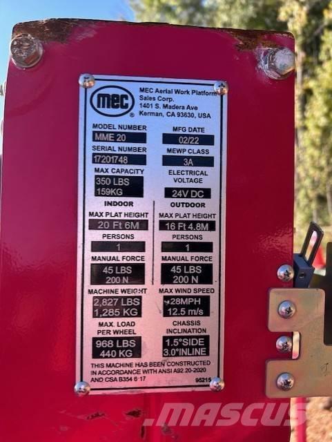 MEC 20 Stožárová pracovní plošina