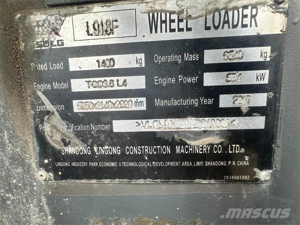 SDLG L918F Kolové nakladače
