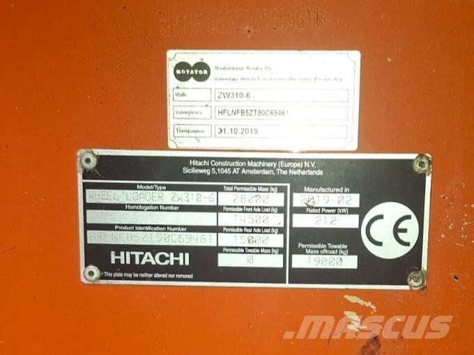 Hitachi ZW 310-6 Kolové nakladače