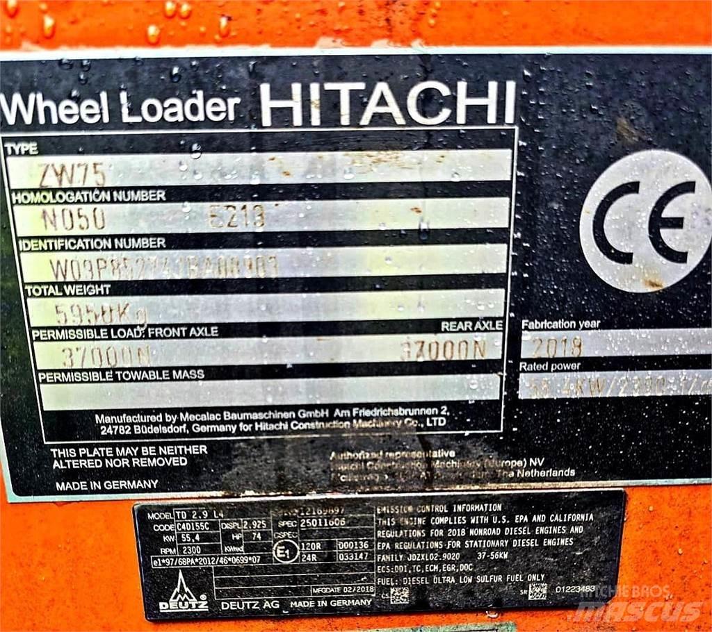 Hitachi ZW75 Mininakladače