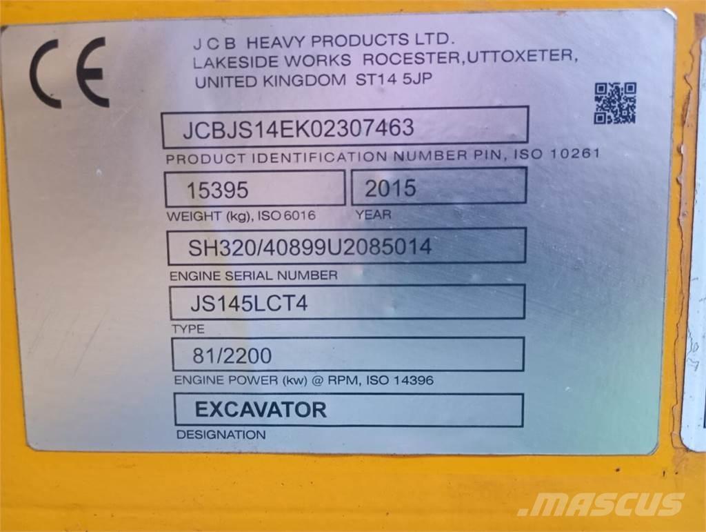 JCB JS 145 Pásová rýpadla