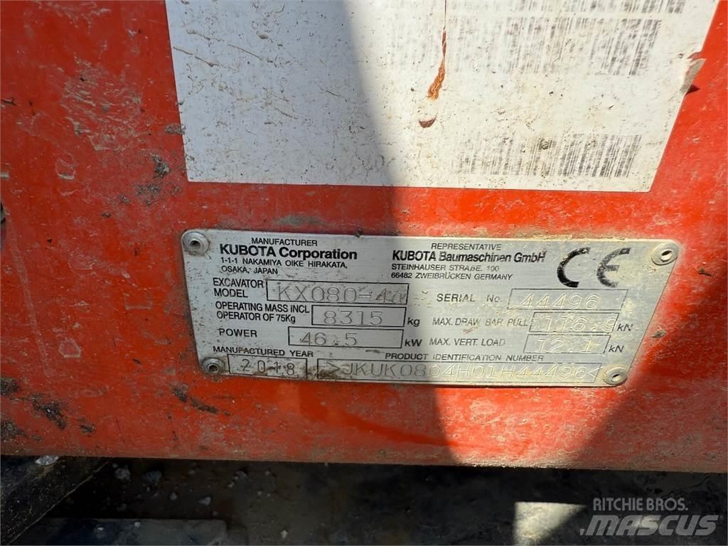 Kubota KX080-4 Midi rýpadla 7t - 12t