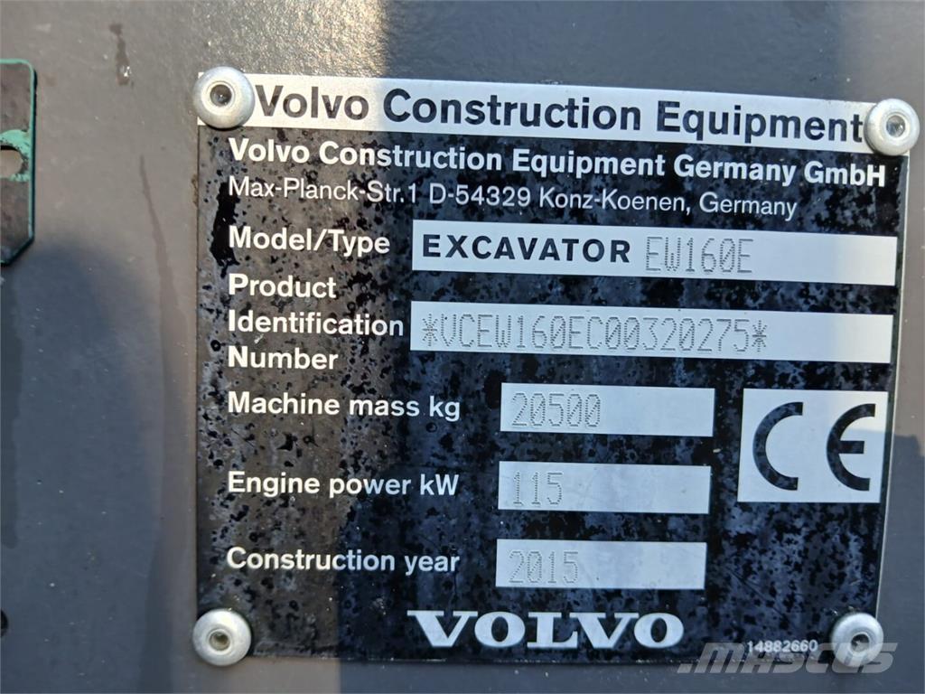 Volvo EW 160 E Kolová rýpadla