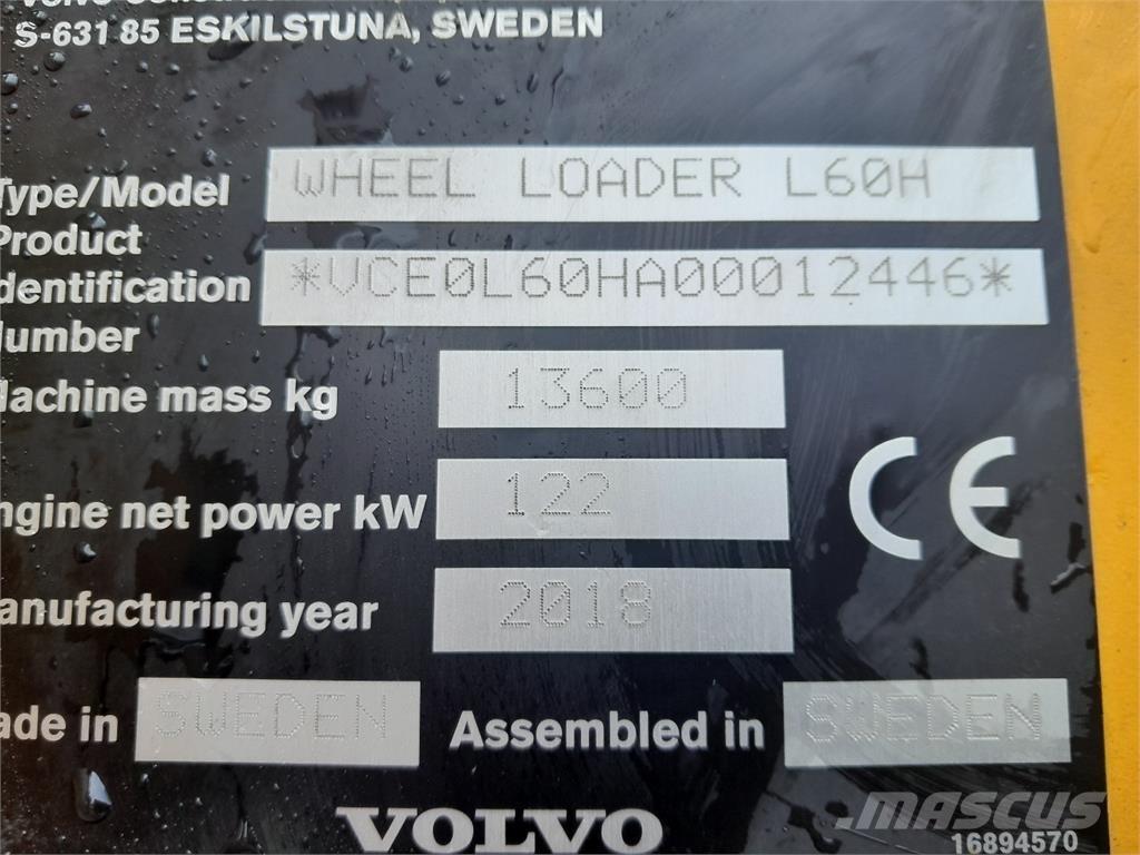 Volvo L60H Kolové nakladače