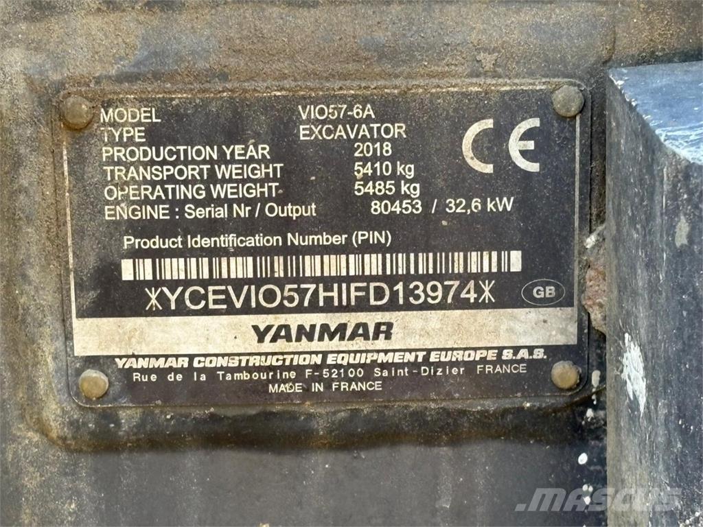 Yanmar VIO 57-6A Mini rýpadla < 7t