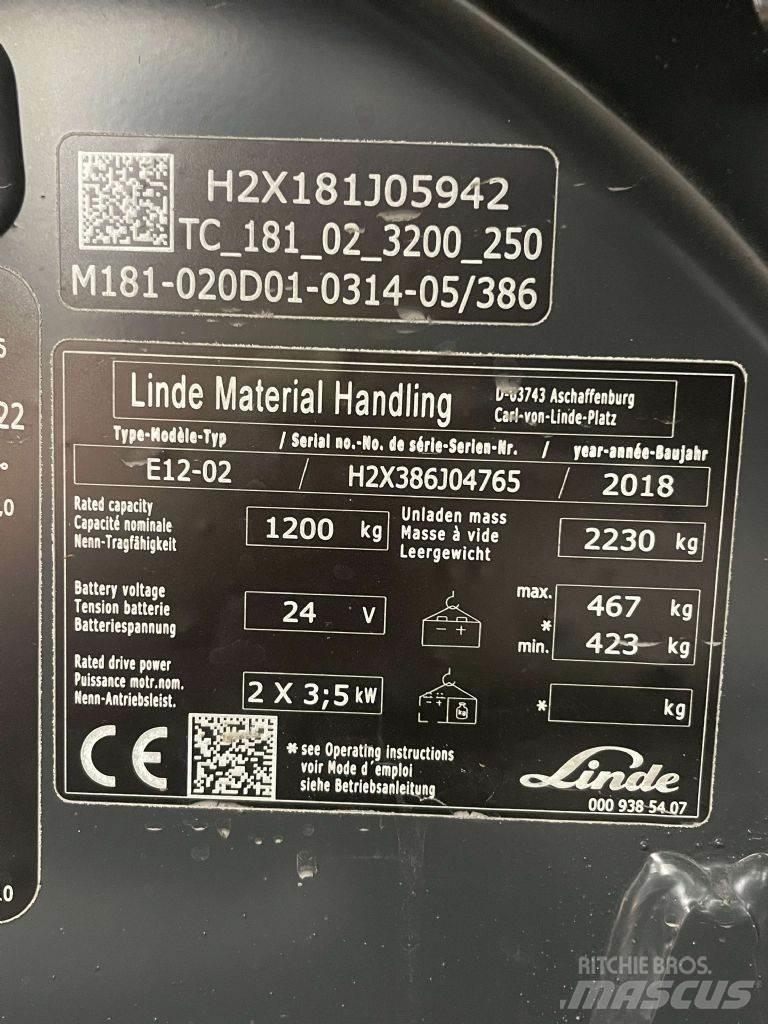Linde E12-02-386 Akumulátorové vozíky