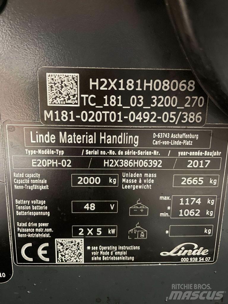 Linde E20PH-02-386 Akumulátorové vozíky