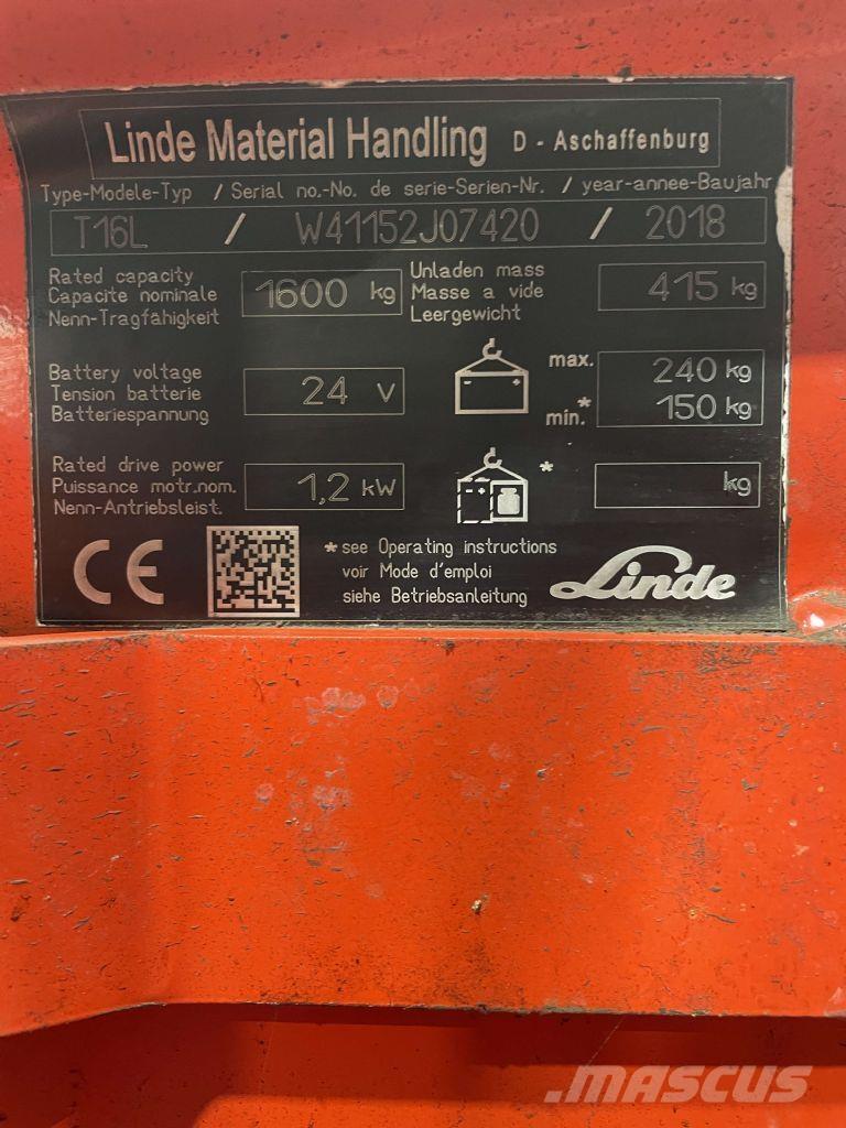 Linde T16L-1152 Nízkozdvižný vozík