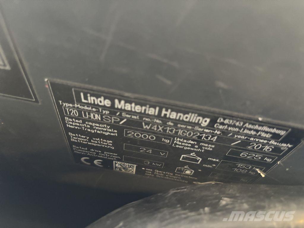 Linde T20 LI-ION SP Samohybné vozíky