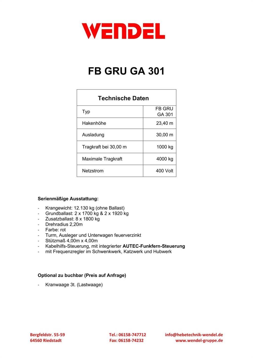 FB GRU GA 301 Stavební jeřáby