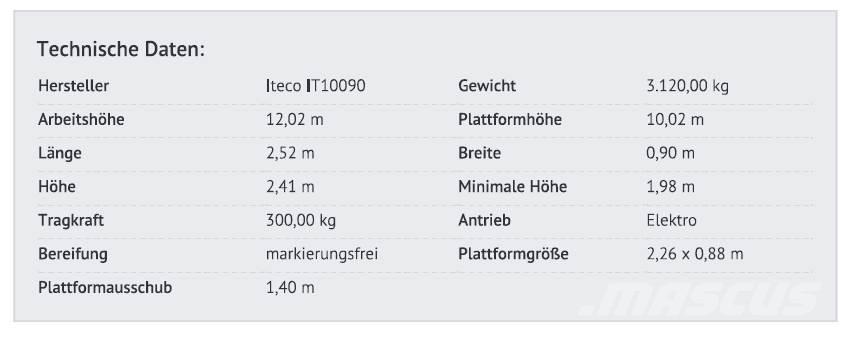 Iteco IT10090 Nůžková zvedací plošina