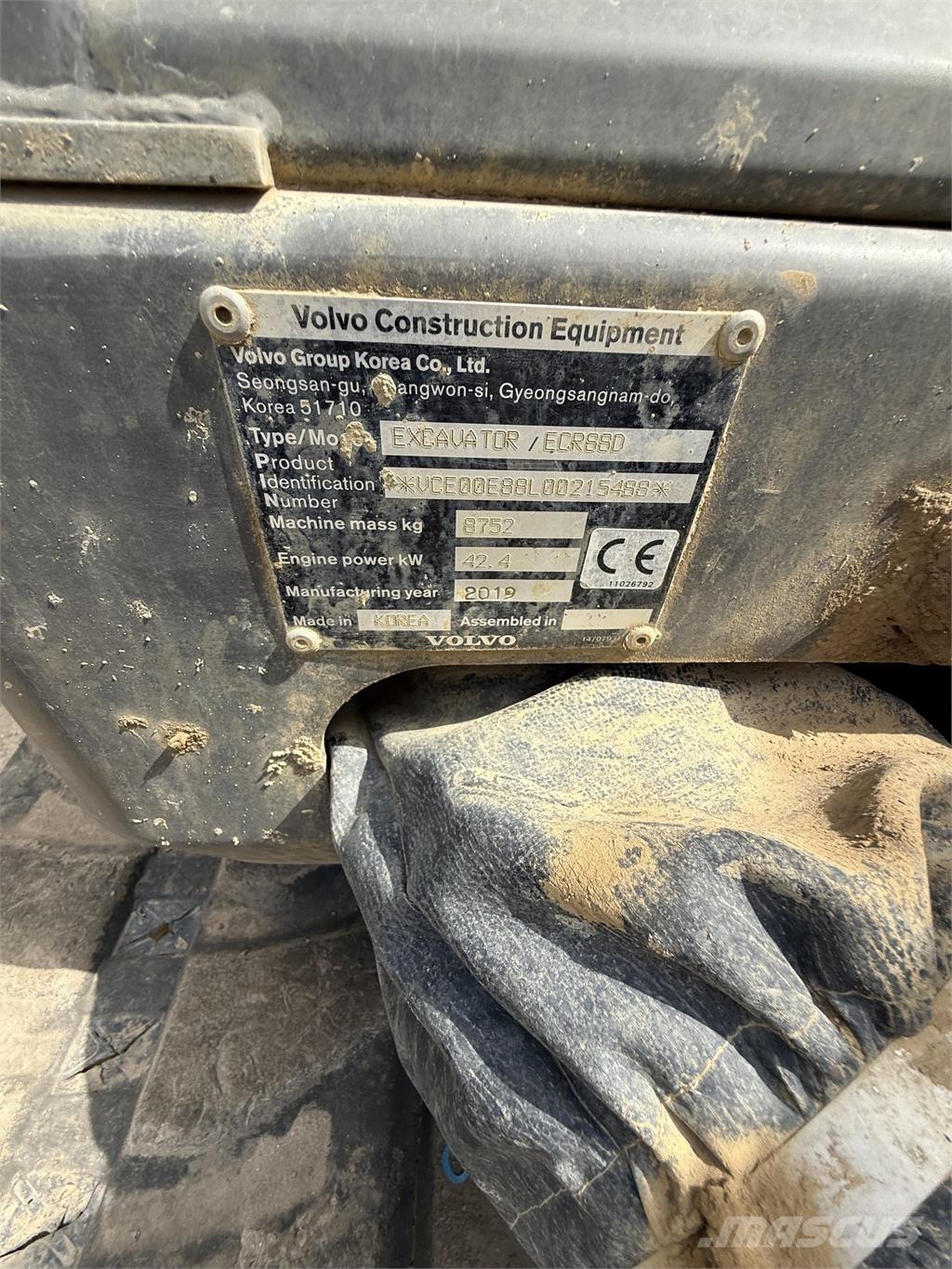 Volvo ECR88D Pásová rýpadla