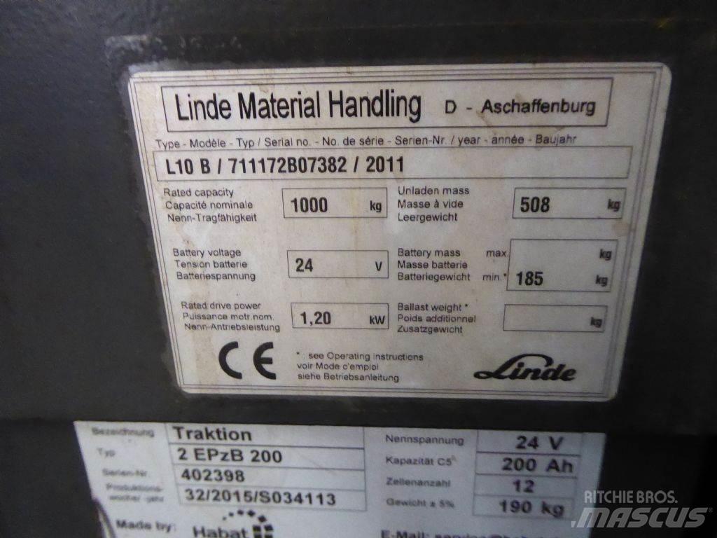 Linde L10B Ručně vedené vysokozdvižné vozíky