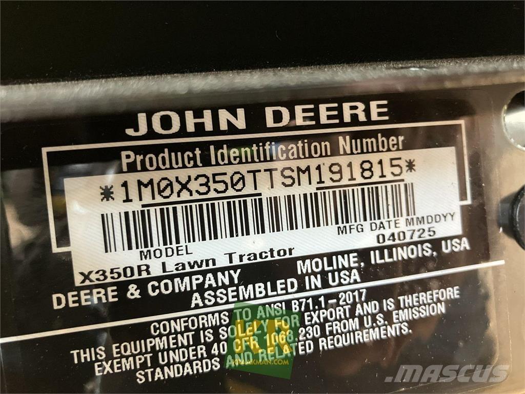 John Deere X350R Samojízdné sekačky