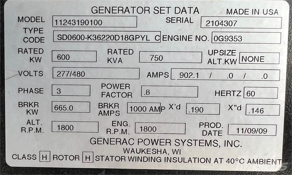 Generac SD600 Naftové generátory