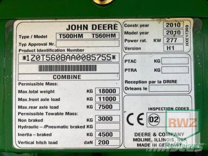 John Deere T560 Sklízecí mlátičky
