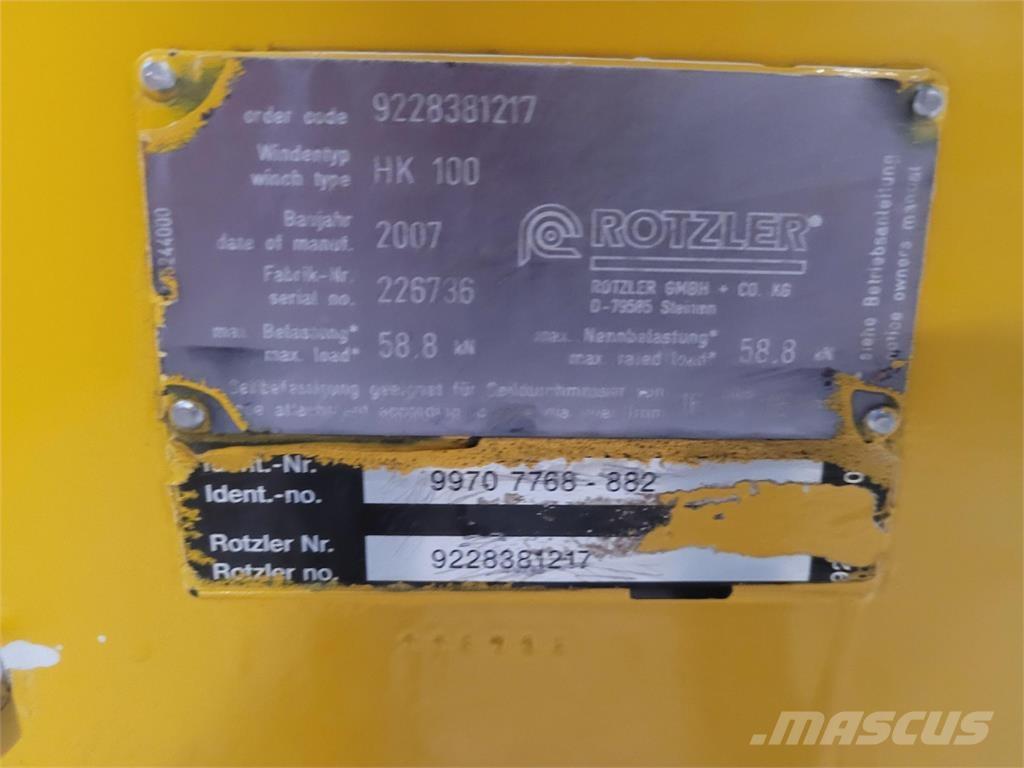 Faun HK 100 winch Součásti a zařízení k jeřábům