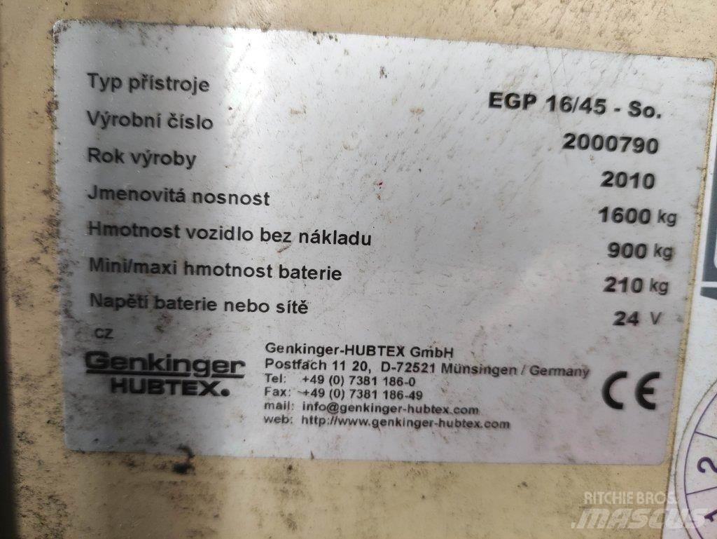 Hubtex EGP16/45-So Ručně vedené vysokozdvižné vozíky