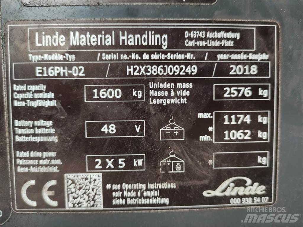 Linde E16PH-02-386-EVO Akumulátorové vozíky