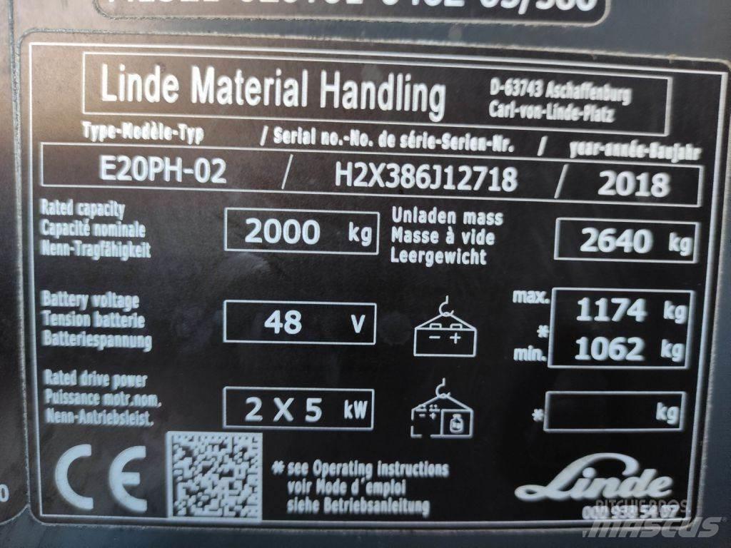 Linde E20P-02-386 EVO Akumulátorové vozíky