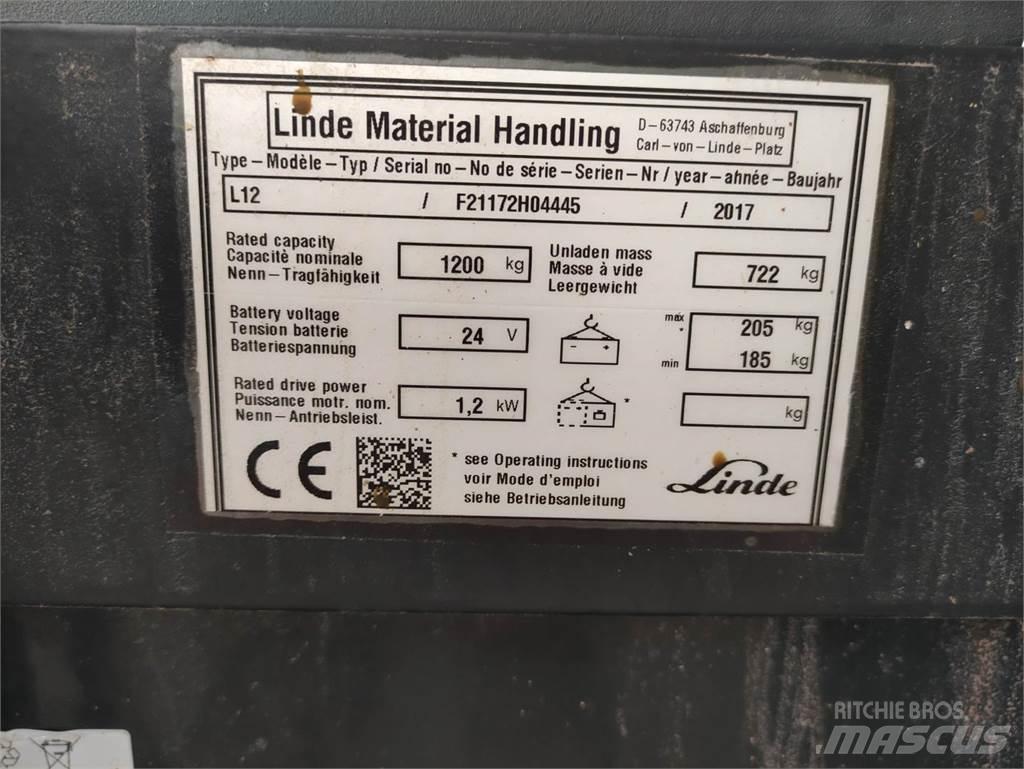 Linde L12 Ručně vedené vysokozdvižné vozíky