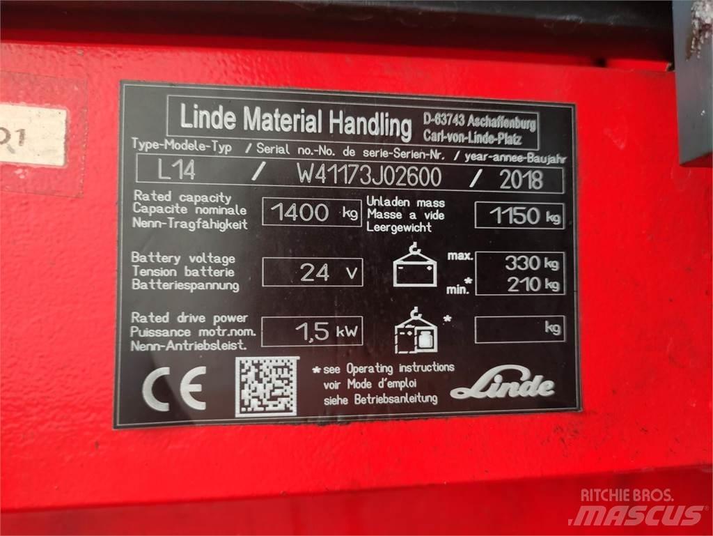 Linde L14-1173 Ručně vedené vysokozdvižné vozíky
