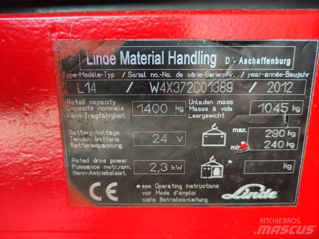 Linde L14-372 Ručně vedené vysokozdvižné vozíky