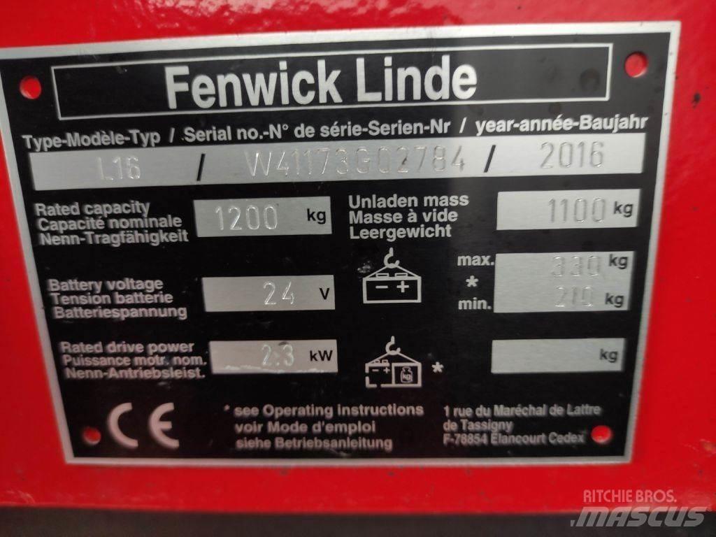 Linde L16-1173 Ručně vedené vysokozdvižné vozíky