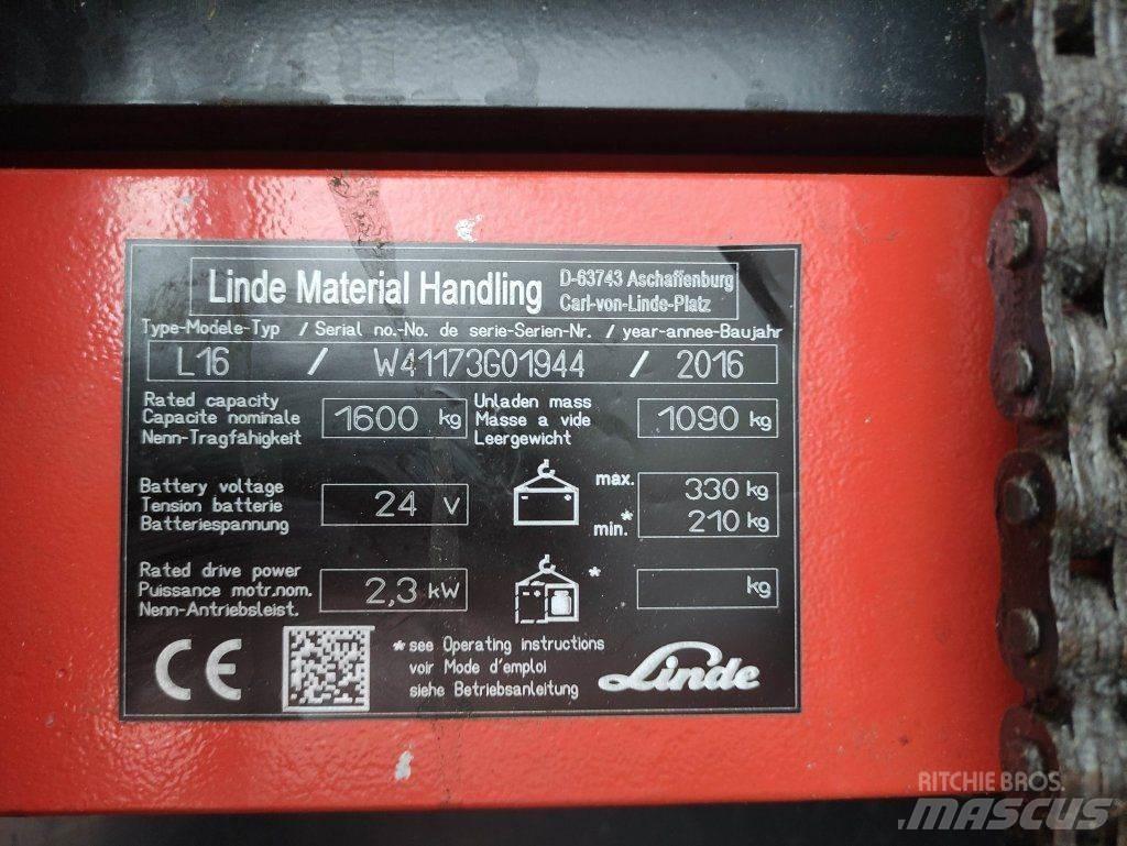 Linde L16i-1173 Ručně vedené vysokozdvižné vozíky
