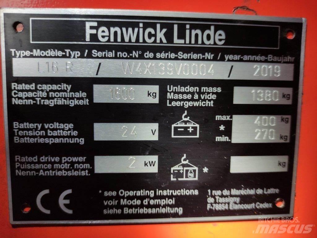 Linde L16R Ručně vedené vysokozdvižné vozíky