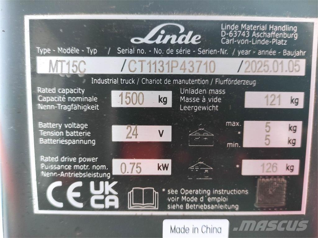 Linde MT15C Nízkozdvižný vozík