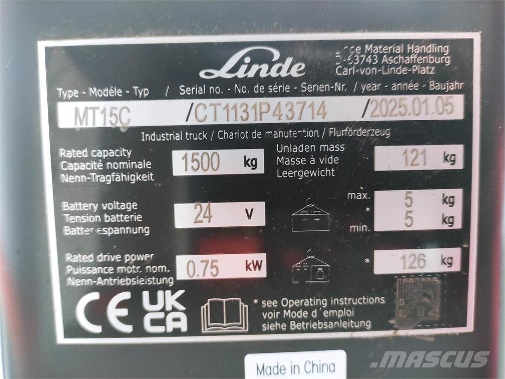 Linde MT15C Nízkozdvižný vozík