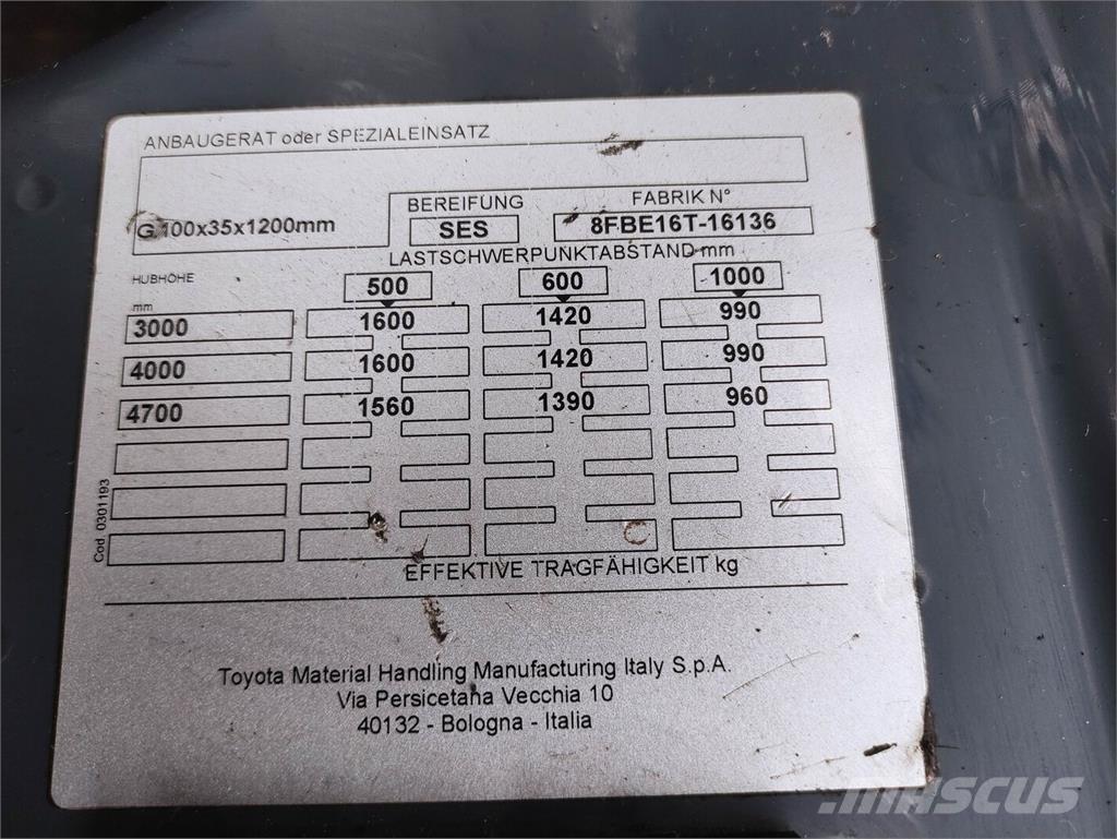 Toyota 8FBE16T Akumulátorové vozíky