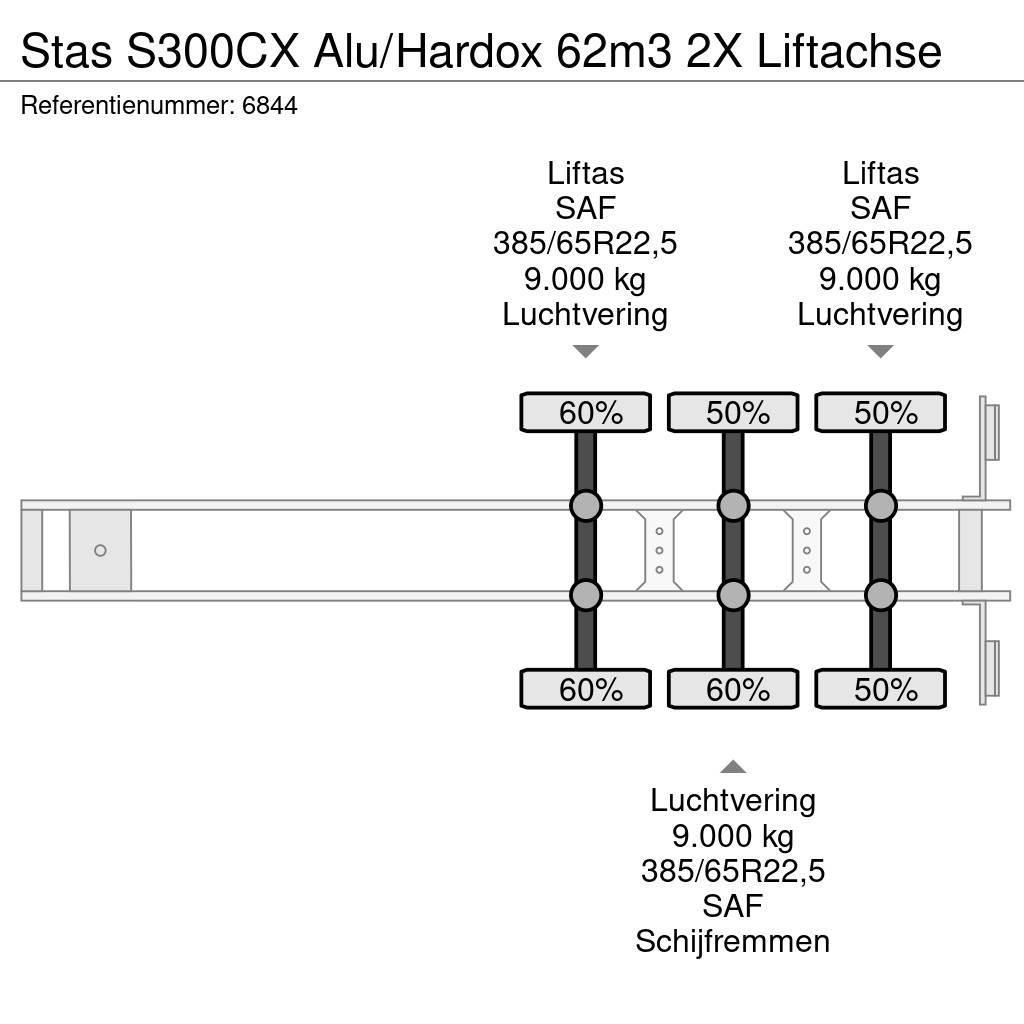 Stas S300CX Alu/Hardox 62m3 2X Liftachse Sklápěcí návěsy