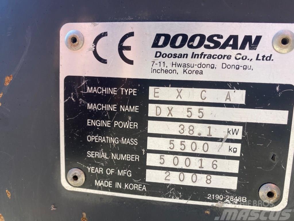 Doosan DX 55 Mini rýpadla < 7t
