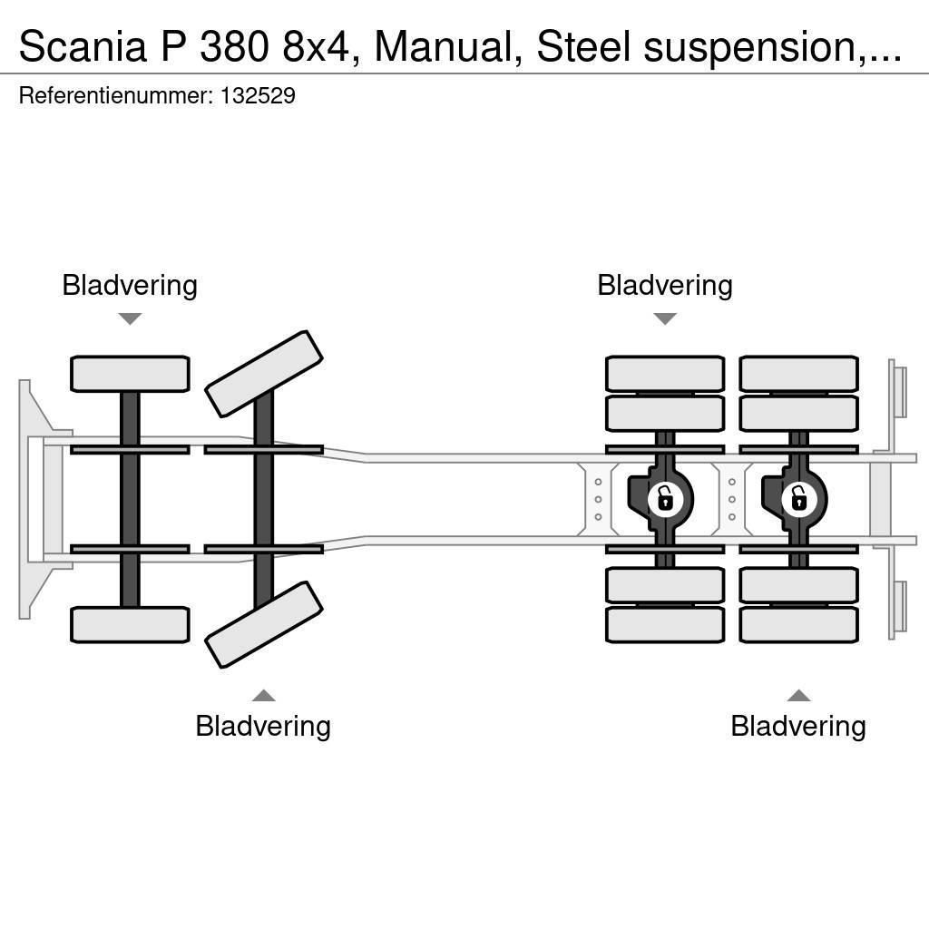 Scania P 380 8x4, Manual, Steel suspension, Liebherr, 9 M Domíchávače betonu