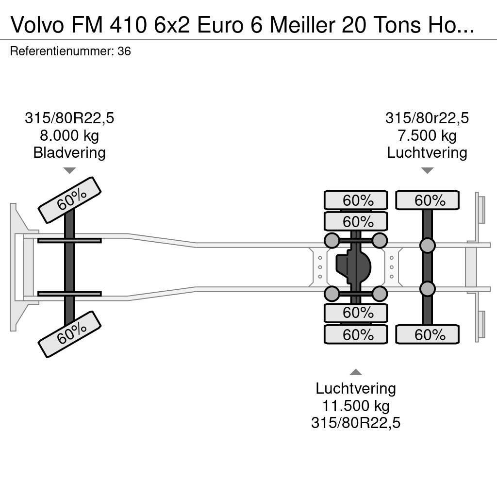 Volvo FM 410 6x2 Euro 6 Meiller 20 Tons Hooklift German Hákový nosič kontejnerů
