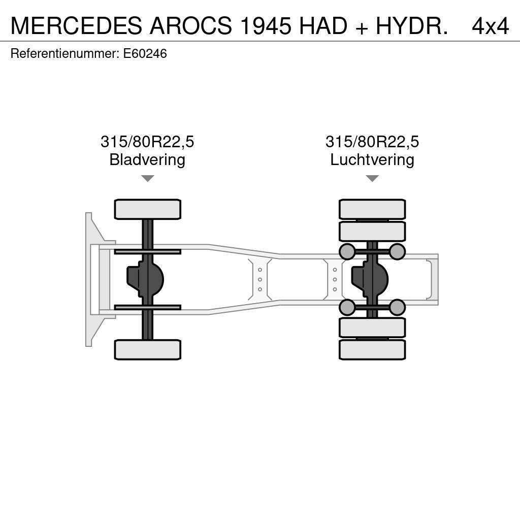 Mercedes-Benz AROCS 1945 HAD + HYDR. Tahače