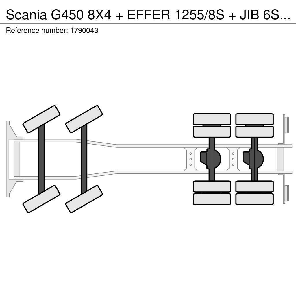 Scania G450 8X4 + EFFER 1255/8S + JIB 6S HD KRAAN/KRAN/CR Autojeřáby, hydraulické ruky