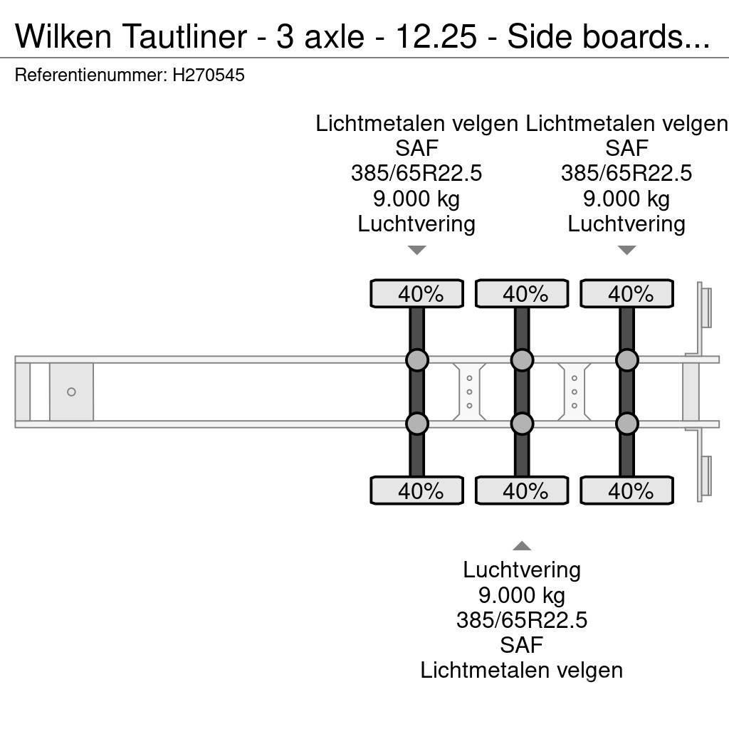  Wilken Tautliner - 3 axle - 12.25 - Side boards - Plachtové návěsy