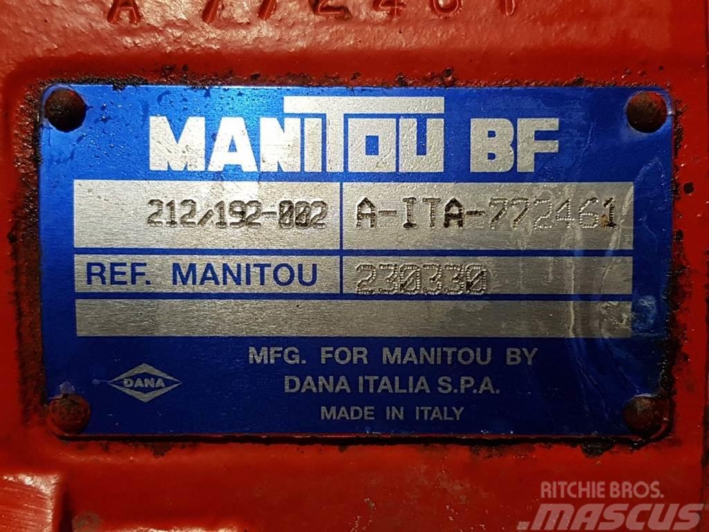 Manitou MT1233ST-230330-Spicer Dana 212/192-002-Axle/Achse Nápravy