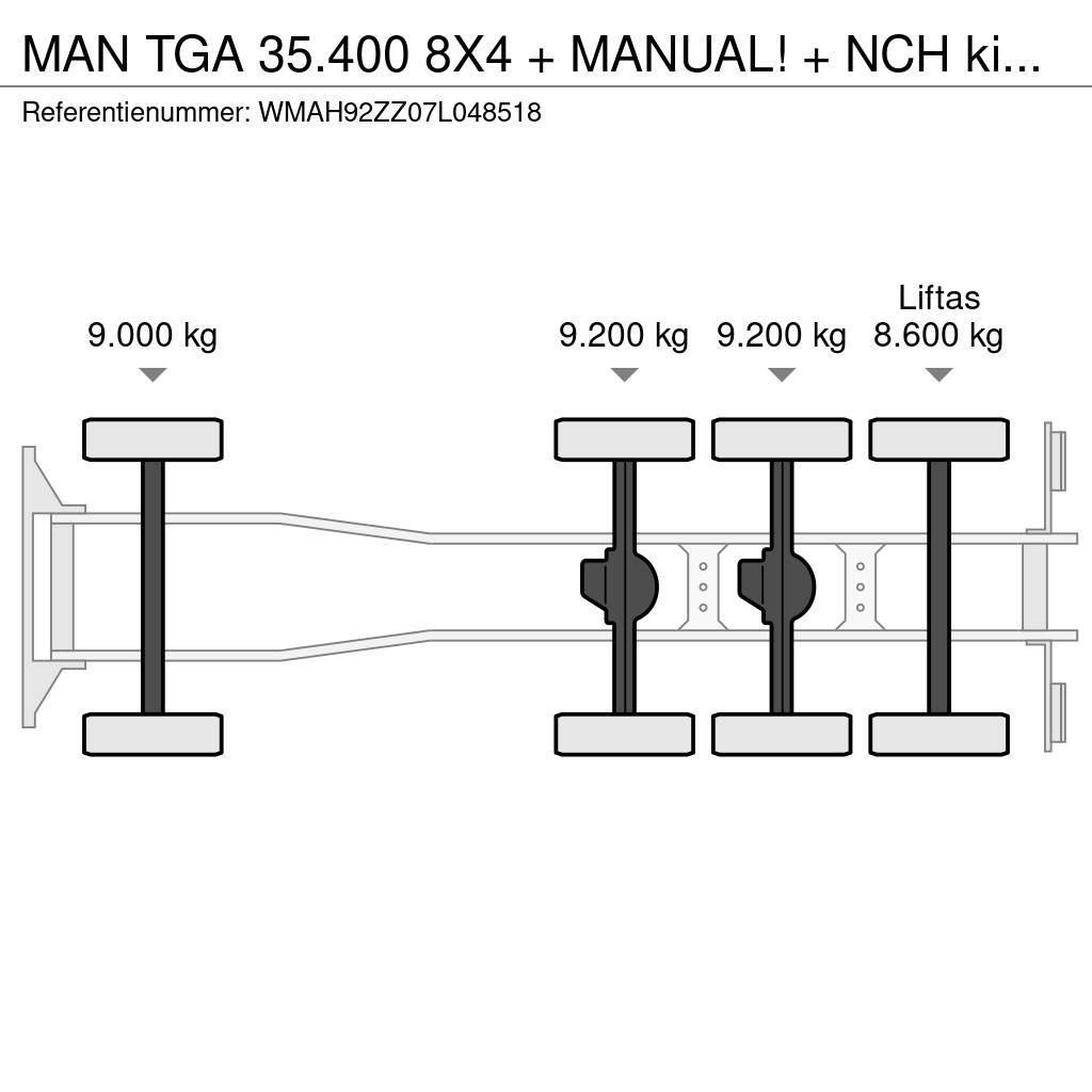 MAN TGA 35.400 8X4 + MANUAL! + NCH kipper/ bitum spray Hákový nosič kontejnerů
