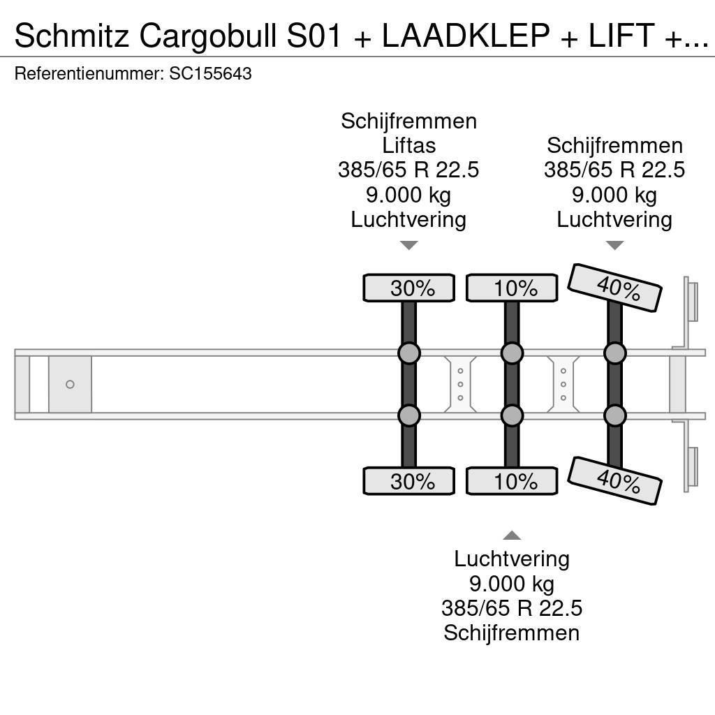 Schmitz Cargobull S01 + LAADKLEP + LIFT + STUURAS Plachtové návěsy