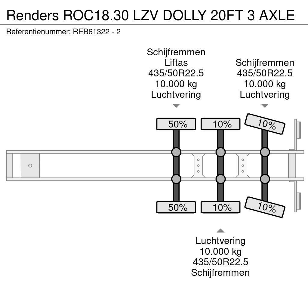 Renders ROC18.30 LZV DOLLY 20FT 3 AXLE Kontejnerové návěsy