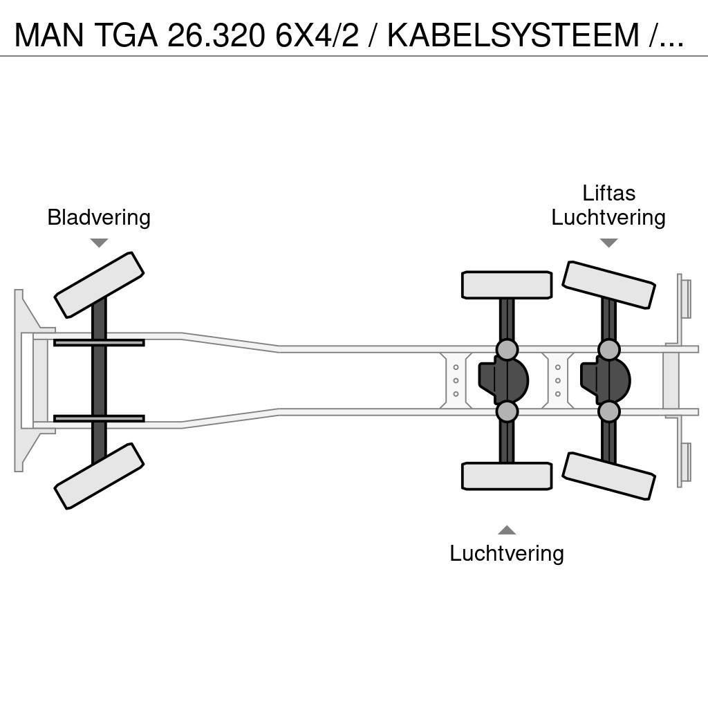 MAN TGA 26.320 6X4/2 / KABELSYSTEEM / CABLE SYSTEEM / Hákový nosič kontejnerů